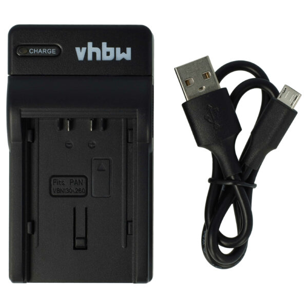 Carregador de Bateria USB-C vhbw com Cabo para Câmara Panasonic HC-X800, HC-X900, HC-X909