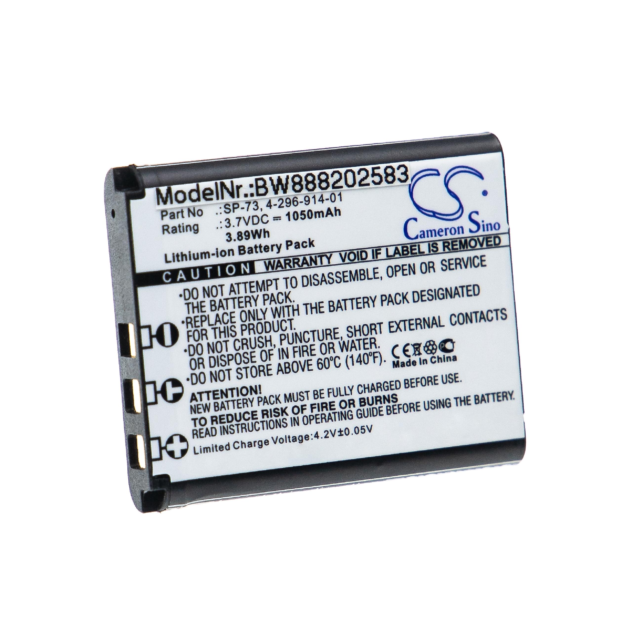 Bateria vhbw para auscultadores sem fios Sony MDR-1ABT, MDR-1000X 1050 mAh 3.7 V