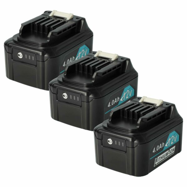 3x Bateria vhbw 12V 4000mAh Li-Ion para Makita 197396-9, 197402-0, 197390-1, 197394-3