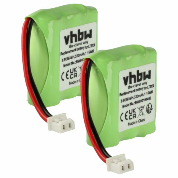 Bateria de substituição vhbw para Loewe LT2130 - Telefone fixo MBO - 320 mAh 3.6 V NiMH (pack 2)