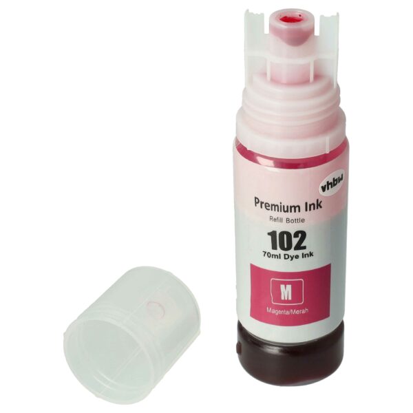 Tinta de Reabastecimento Magenta vhbw para Epson 102 (C13T03R340), 70 ml