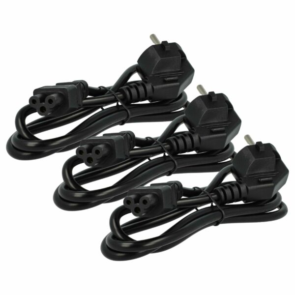 Cabo de Alimentação C5 com Ficha Euro para Aspirador Robot Vorwerk VR300 - 1,2 m (Pack 3x)