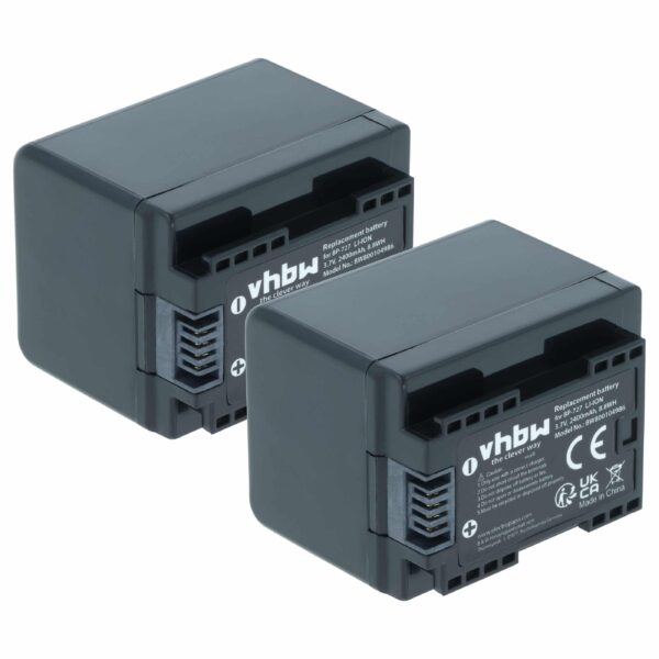 Bateria vhbw 2400 mAh 3.6V Li-Ion para Câmaras Canon (substitui BP-727) - Pack 2x