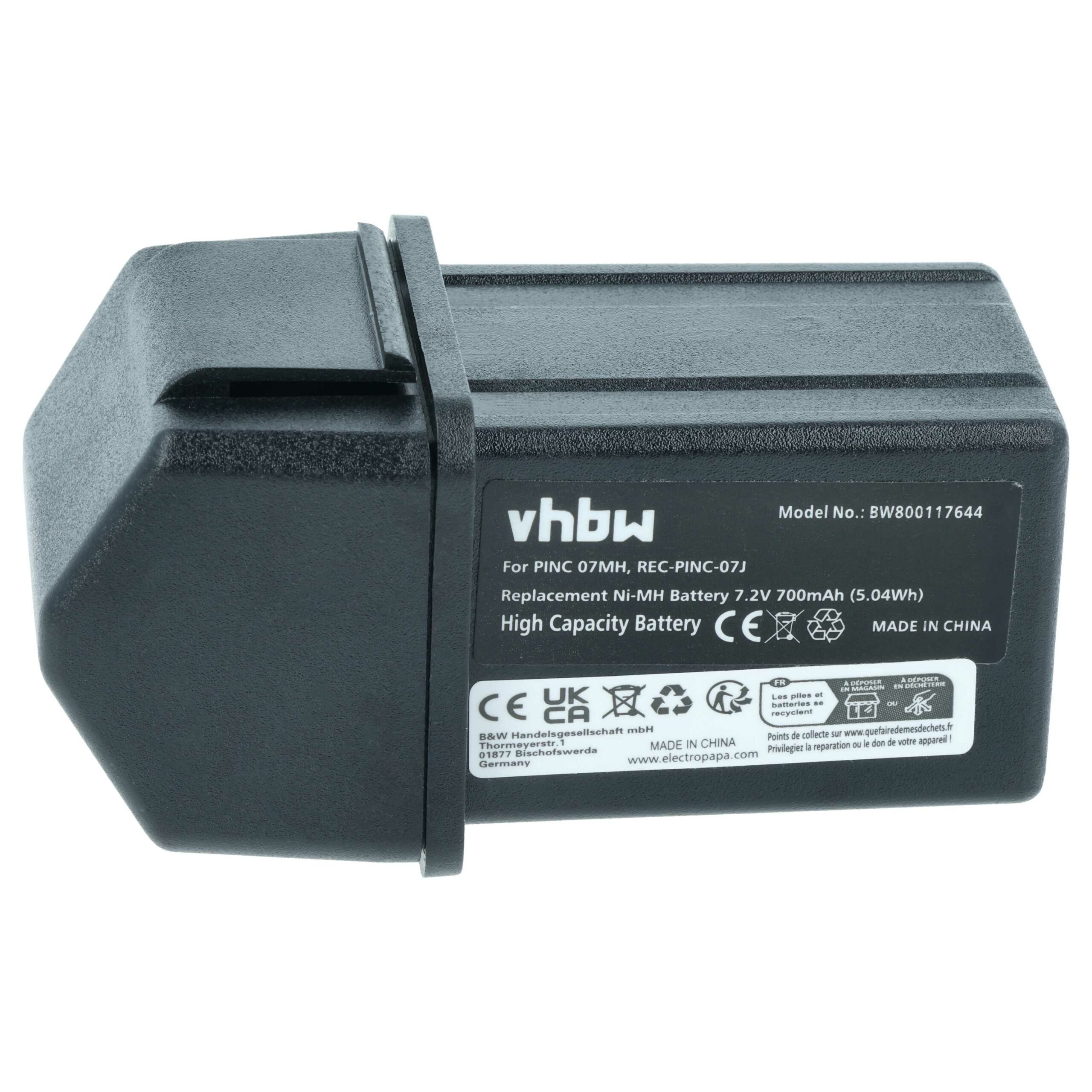 Bateria recarregável vhbw 7.2V 700mAh NiMH para comando Elca REC-PINC-07J (pack de 5) - Image 3