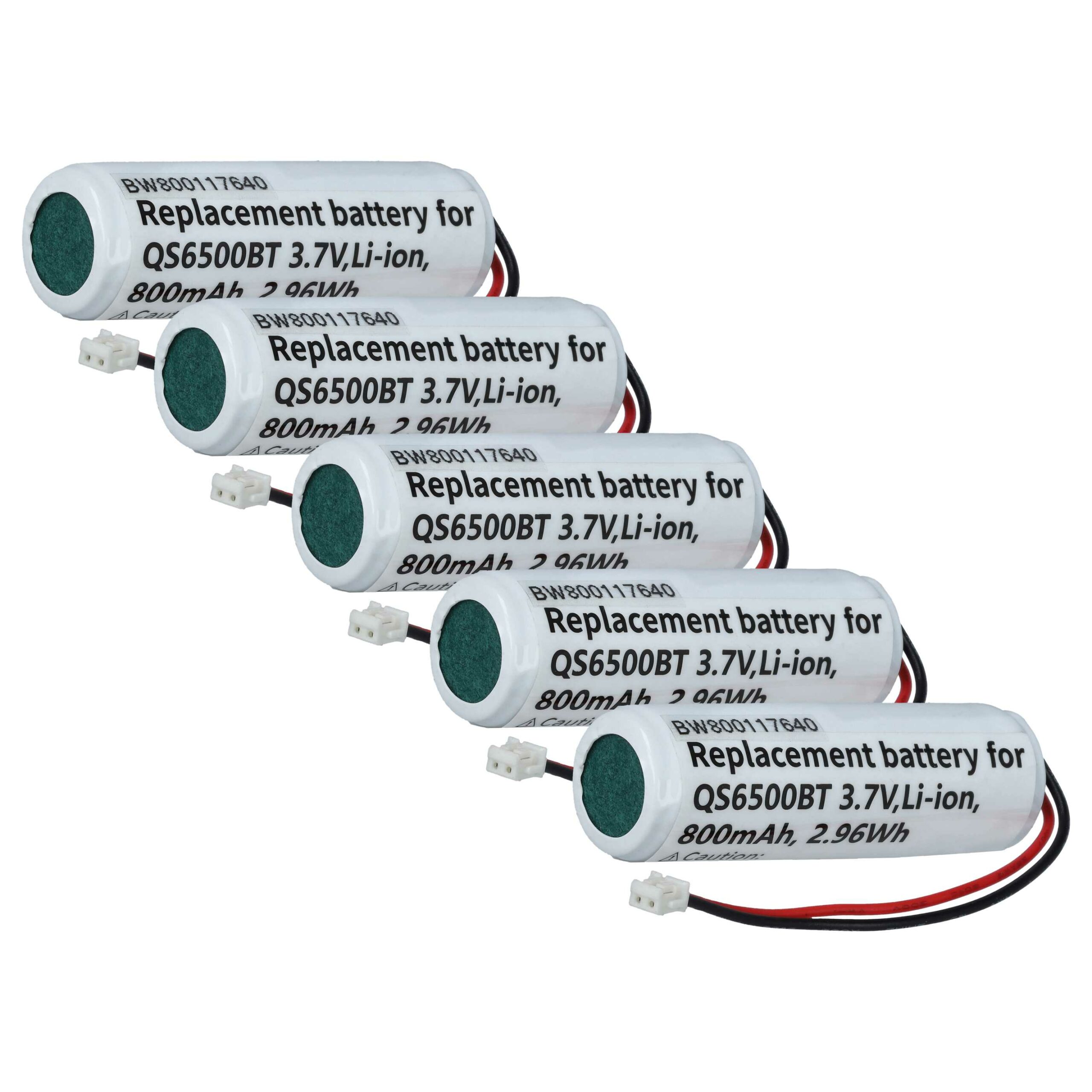 Pack 5x Bateria vhbw para Scanner Datalogic - 800 mAh 3.7V (substitui 10-4765, EP0906, 5-3112)