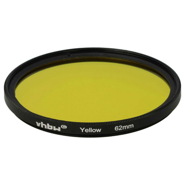 Filtro de Cor Amarelo vhbw para Objetivas de Câmara com Rosca de 62 mm