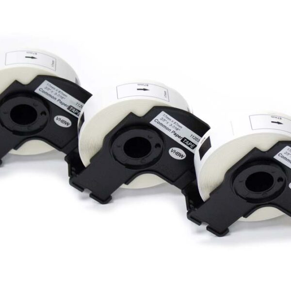 Pack 3x Rolos de Etiquetas compatíveis com Brother DK-11203 - 17 mm x 87 mm + Suporte