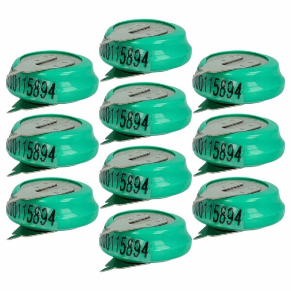Pack 10x Pilhas Botão Recarregáveis 1/V80H NiMH 80 mAh 1.2V - vhbw
