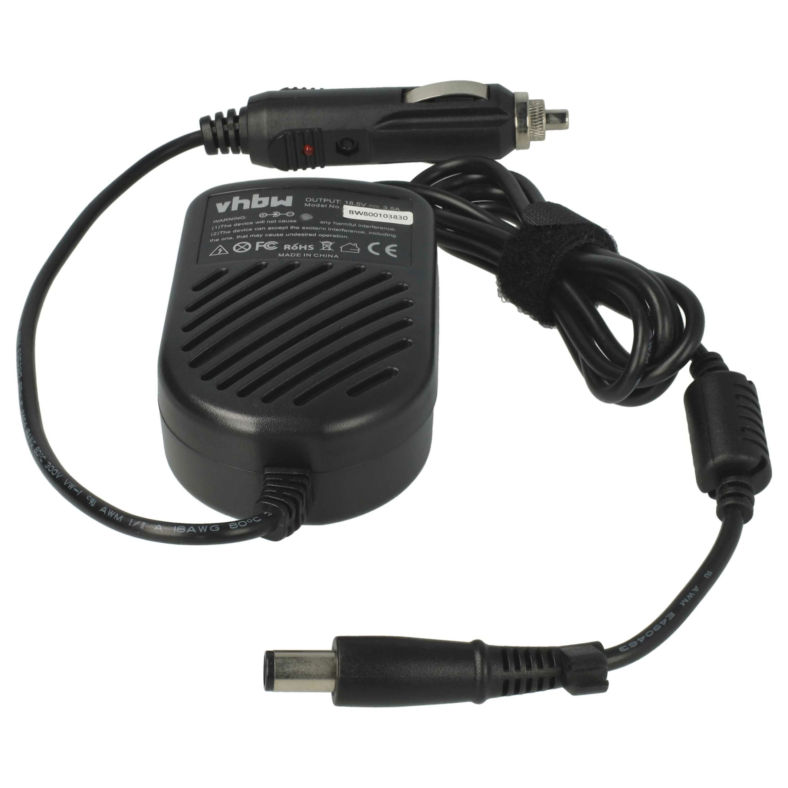 Carregador de Portátil para Automóvel vhbw 18,5V 3,5A - Compatível HP (391173-001) - Image 4