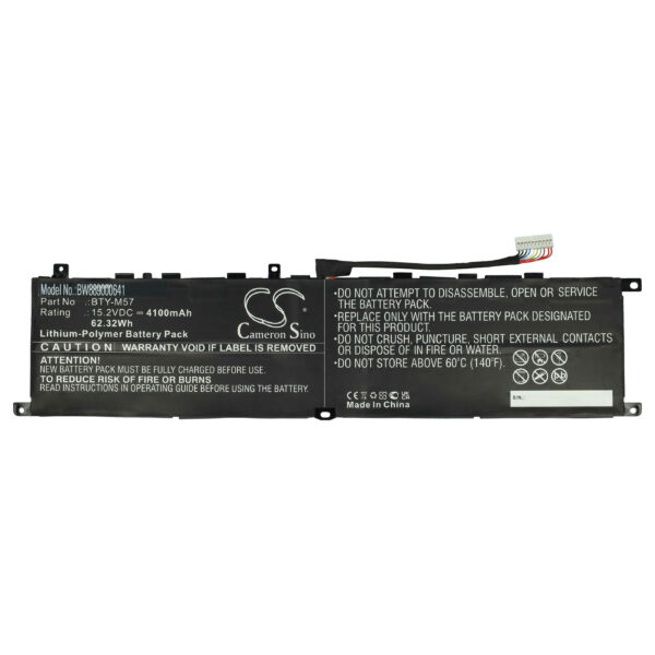 Bateria de Portátil vhbw para MSI BTY-M57 - 4100 mAh, 15.2 V