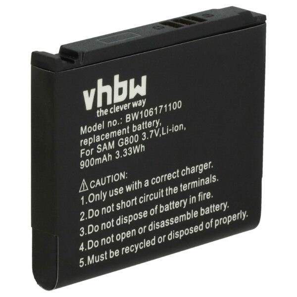 Bateria vhbw para Samsung AB603443CU, AB603443CC, AB603443CE - 900 mAh 3.7 V Li-Ion