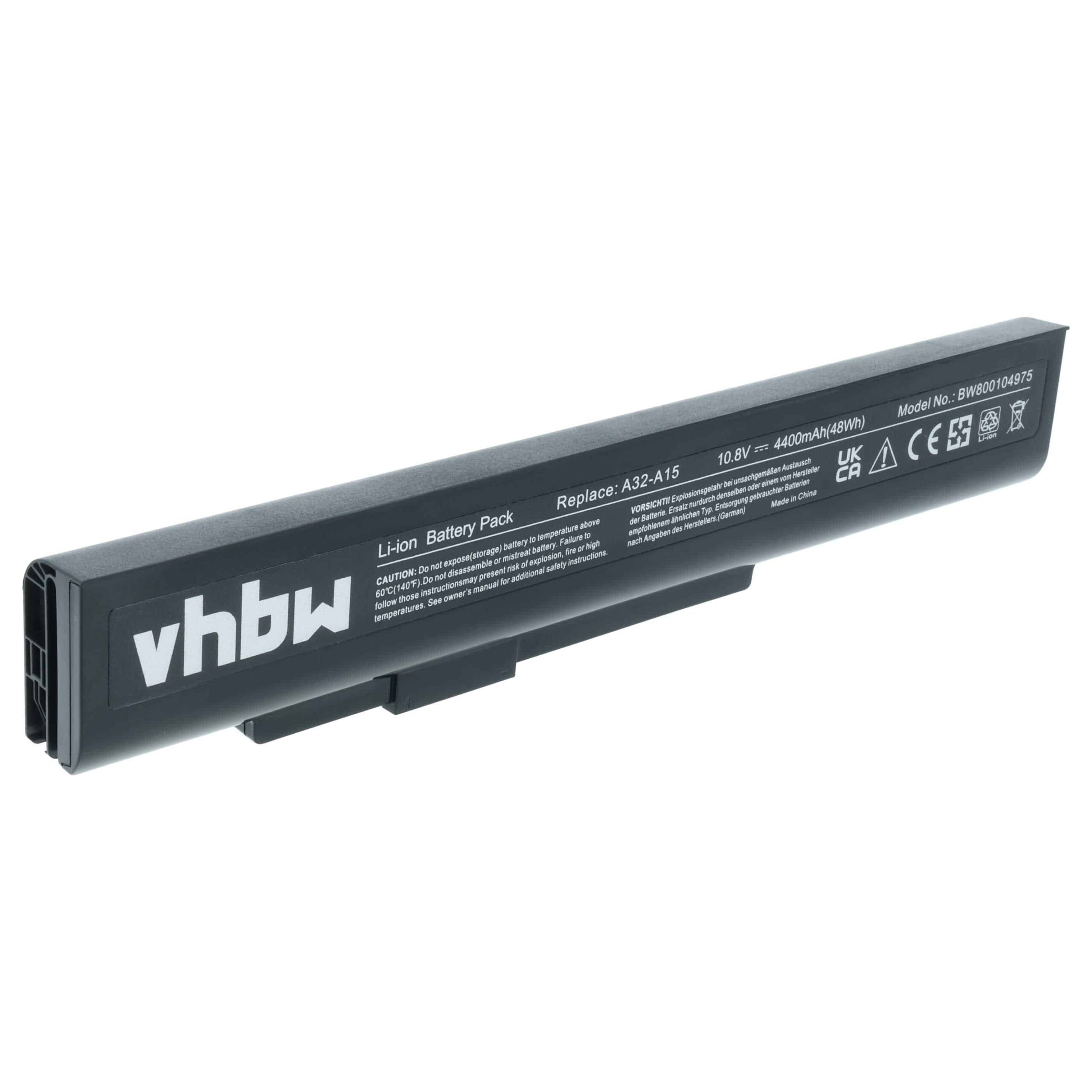 Bateria para Portátil vhbw substitui Medion A42-H36, A32-A15 - 4400 mAh 10.8 V