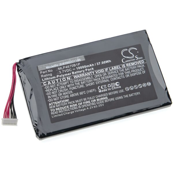 Bateria vhbw 10000 mAh 3.7 V Li-polymer compatível com Autel MLP4670B1P