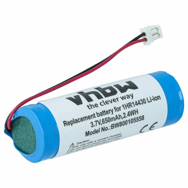 Bateria vhbw para Sony 1HR14430, QN-C1BP - 650 mAh 3.7 V Li-Ion