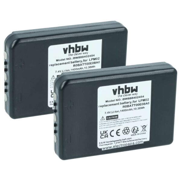 2x Bateria de substituição vhbw para controlo remoto Autec R0BATT00E08A0, LPM02 - 1400 mAh