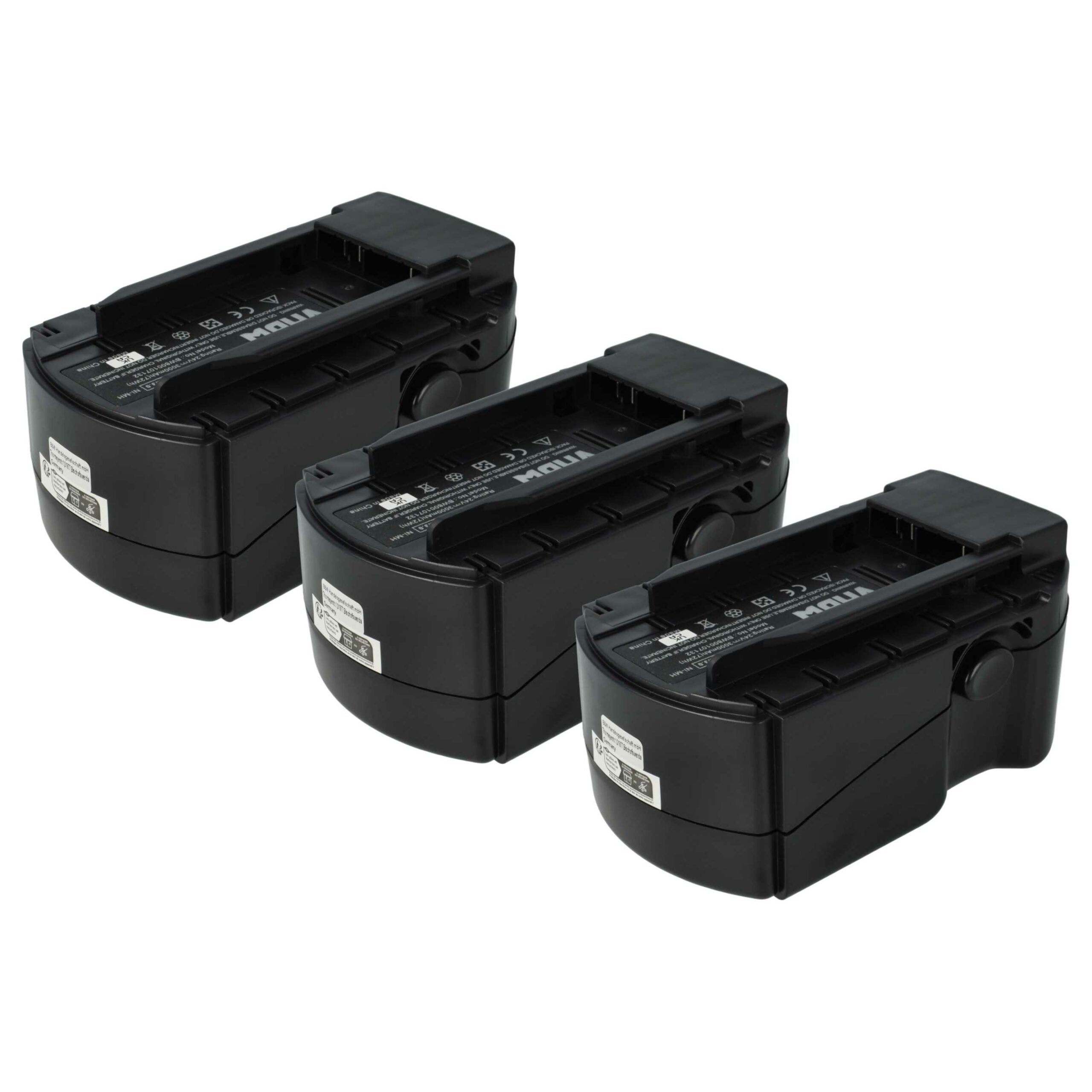 3x Bateria vhbw substitui Hilti B24, B 24/3.0, B 24/2.0 Ferramenta Elétrica - 3000 mAh, 24 V, NiMH