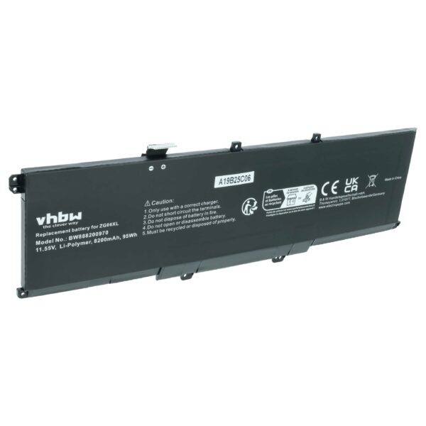 Bateria vhbw para portátil HP ZBook Studio G5, x360 G5 8200 mAh 11.55 V Li-Ion