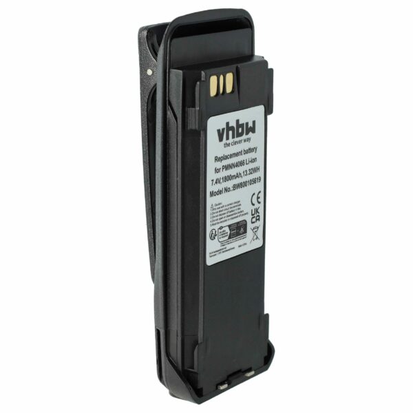 Bateria para Rádio Motorola NNTN4066, PMNN4065, NNTN4077, NNTN4103 - 1800 mAh 7.4 V Li-Ion com Clipe
