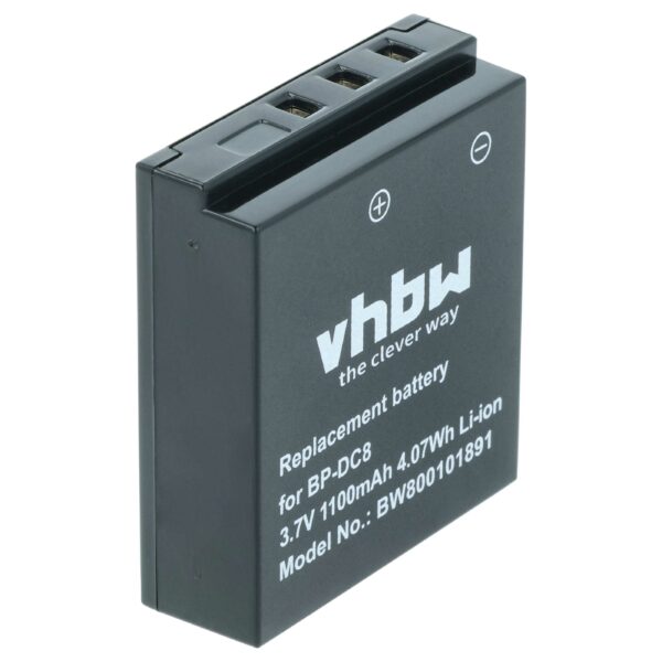 Bateria vhbw para Leica 18706, BP-DC8, BP-DC8E (1100mAh, 3.6V, Li-Ion)