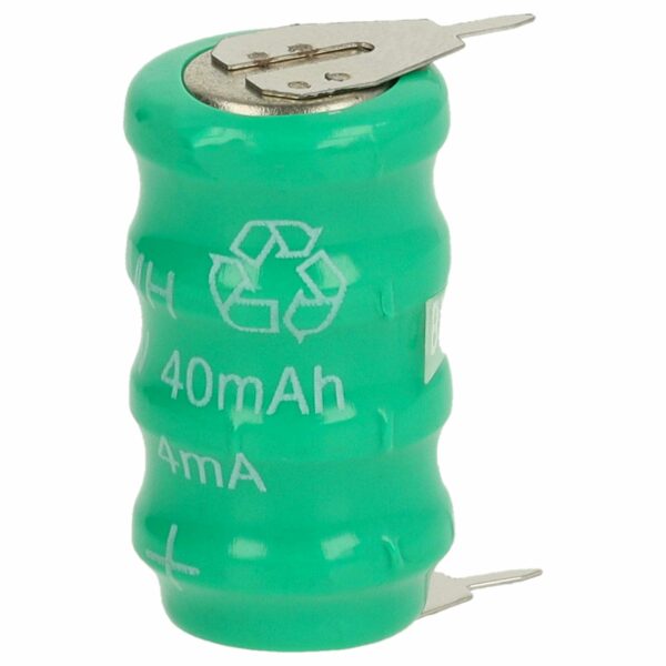 Bateria de Célula de Botão V40H 40 mAh 4.8 V NiMH com 2 Contactos - vhbw