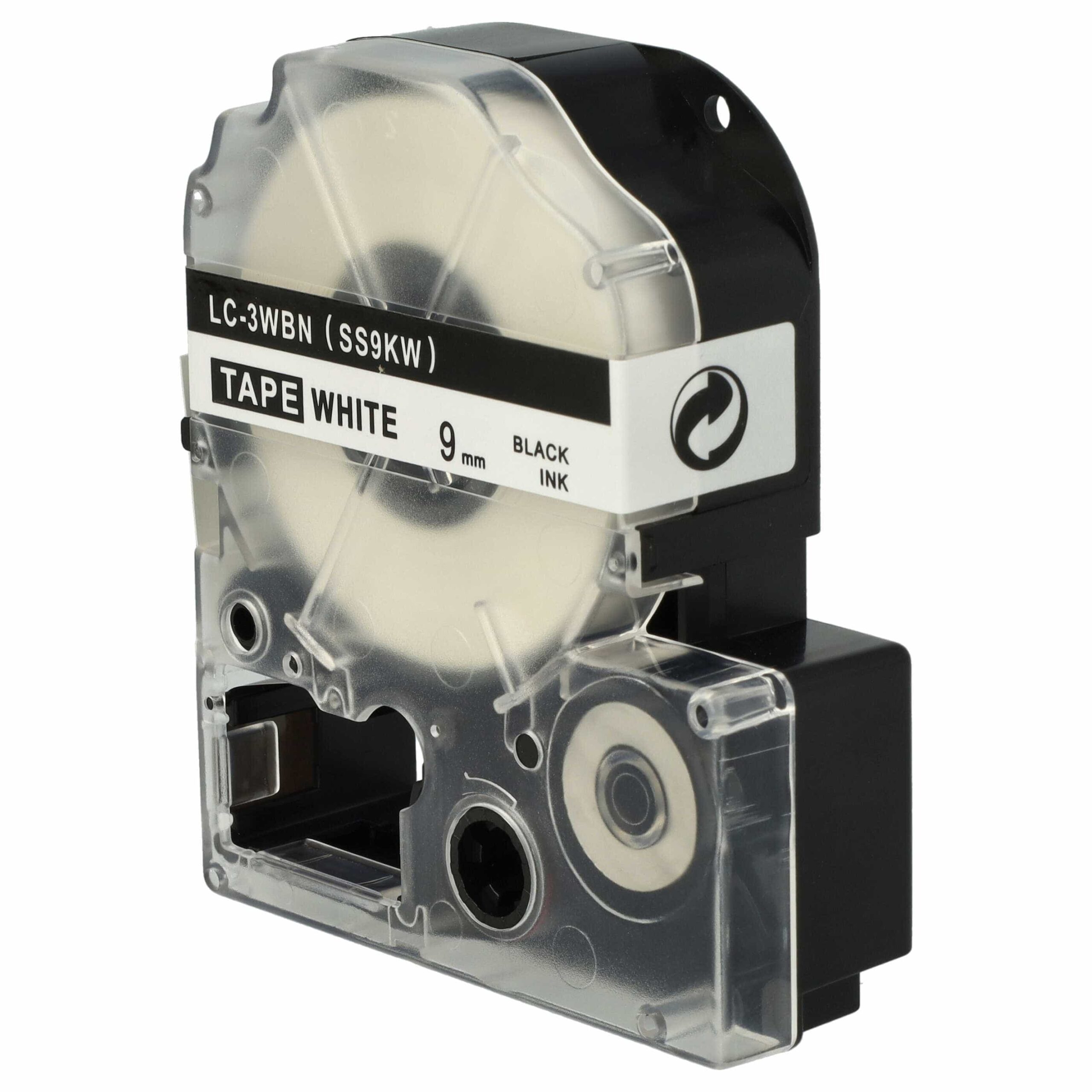10x Fitas de Etiquetas vhbw para Epson SS9KW, LC-3WBN - 9 mm Preto sobre Branco - Image 3