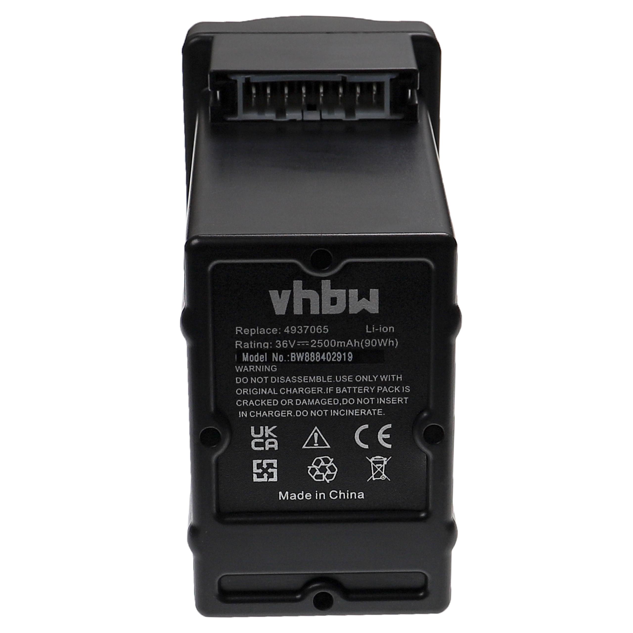 Bateria vhbw para Wolf Garten Li-Ion Power-Pack 1 - 2500 mAh 36 V
