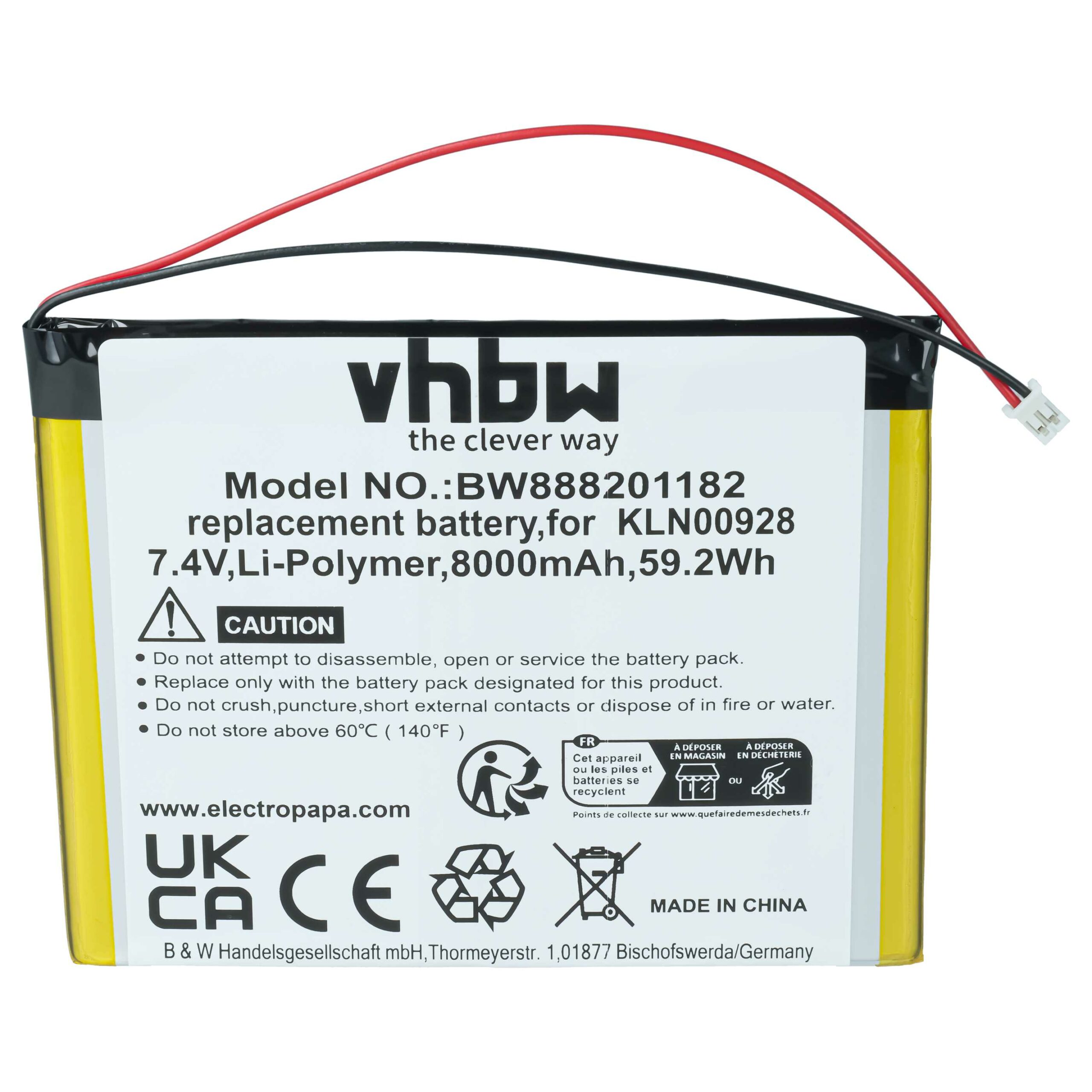 Bateria vhbw para Trimble KLN00928 - 8000 mAh 7.4 V Li-Polymer - Image 3