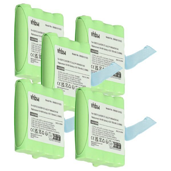 5x Baterias vhbw para Rádio Midland KEBT072A / Motorola Talkabout — 700 mAh 4.8 V NiMH