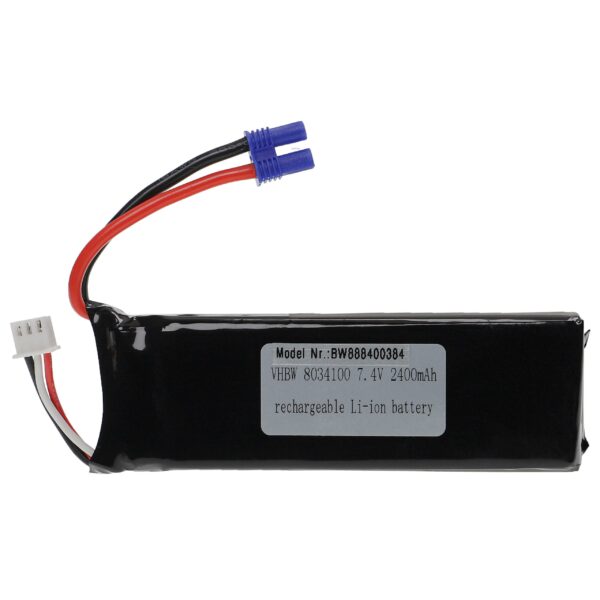 Bateria para Modelos RC - 2400 mAh 7.4 V Li-polymer vhbw EC2