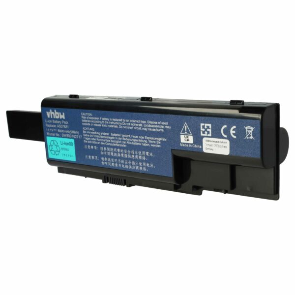 Bateria vhbw para Acer, Gateway, E-Machines e Packard Bell - 8800 mAh 11.1V Li-Ion