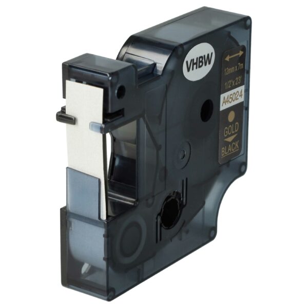 Fita Etiquetadora Compatível Dymo D1 45024 - 12 mm Ouro sobre Preto