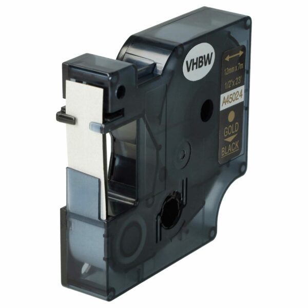 Fita Etiquetadora Compatível Dymo D1 45024 - 12 mm Ouro sobre Preto