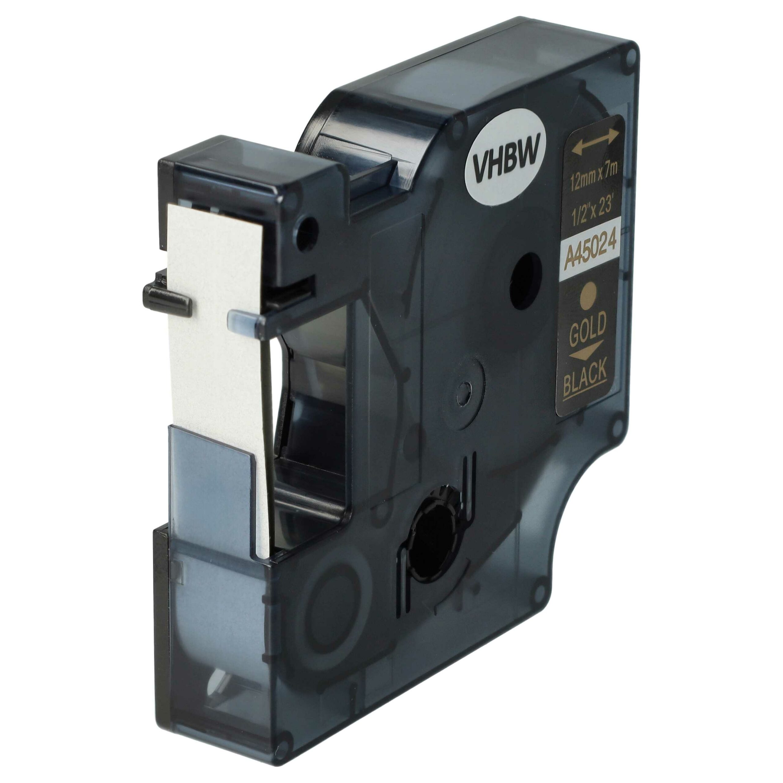 Fita Etiquetadora Compatível Dymo D1 45024 - 12 mm Ouro sobre Preto