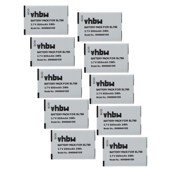 10x Bateria vhbw para telefone Gigaset S30852-D2152-X1 - 800 mAh 3.7 V Li-Ion
