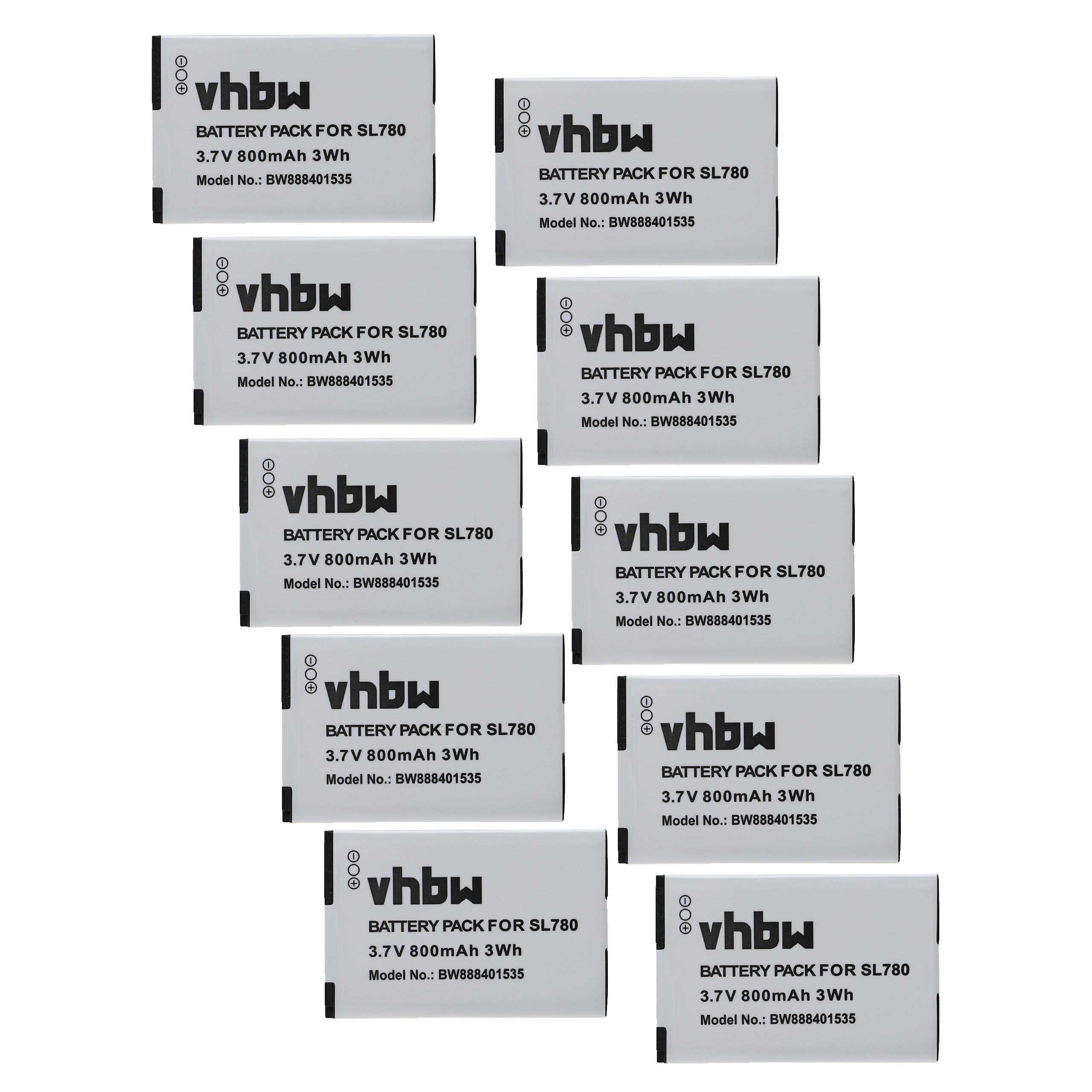 10x Bateria vhbw para telefone Gigaset S30852-D2152-X1 - 800 mAh 3.7 V Li-Ion