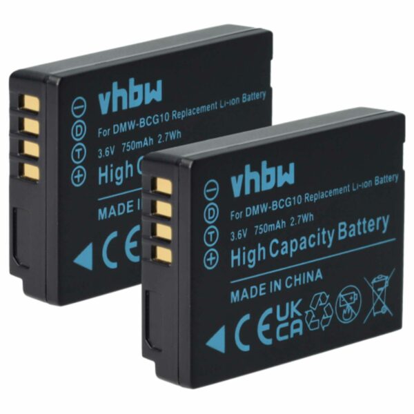 2x Bateria substitui Leica BP-DC7E, BP-DC7 - 750mAh, 3.6V, Li-Ion vhbw