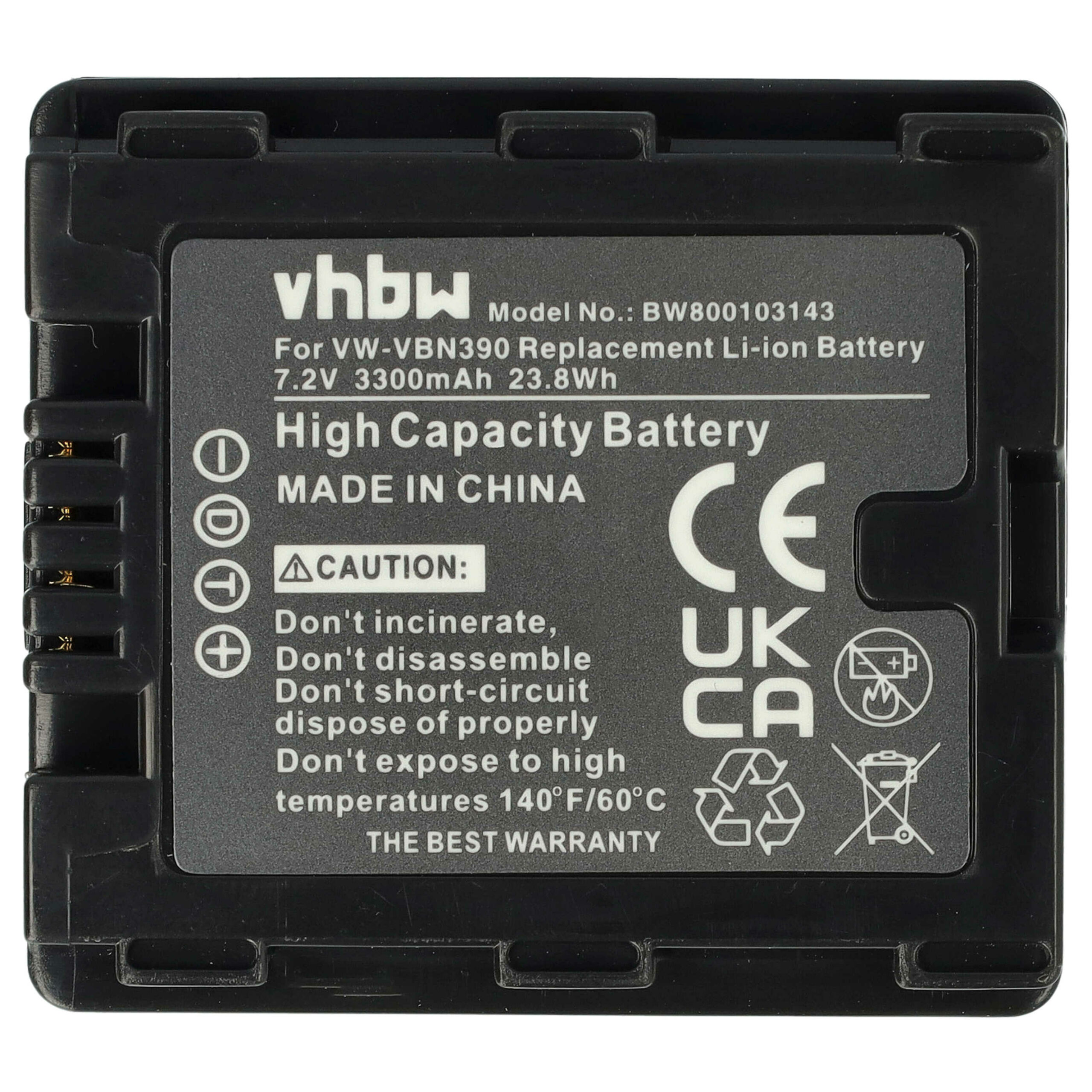 Bateria vhbw para videocâmara Panasonic VW-VBN260 VW-VBN390 - 3300 mAh 7.2 V Li-Ion - Image 3