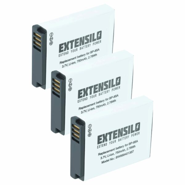 3 Baterias de Substituição Samsung BP-85a / EA-BP85a / IA-BP85a - 750mAh, 3.7V, Li-Ion