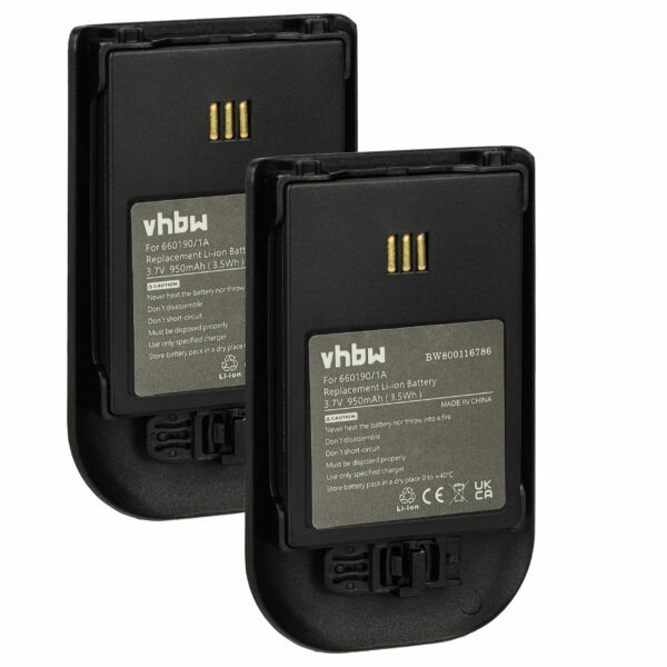 2x Bateria vhbw substitui Alcatel 3BN78404AA para telefone DECT Ericsson - 930 mAh 3.7 V Li-Ion