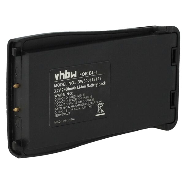 Bateria de Substituição para Rádios Baofeng e Retevis BL-1 - 2800 mAh 3.7V Li-Ion vhbw