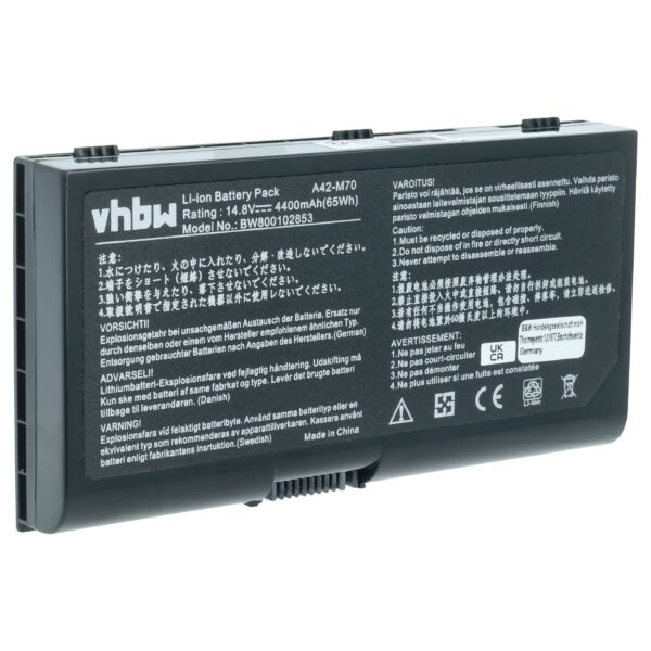 Bateria para Portátil vhbw Asus F70, G71, M70, N70, X71 - 4400 mAh 14.8 V