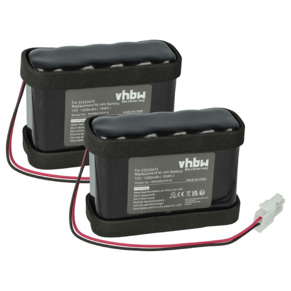 Bateria de Substituição 2x para Operador de Portão Automático Besam 12V 1500 mAh NiMH