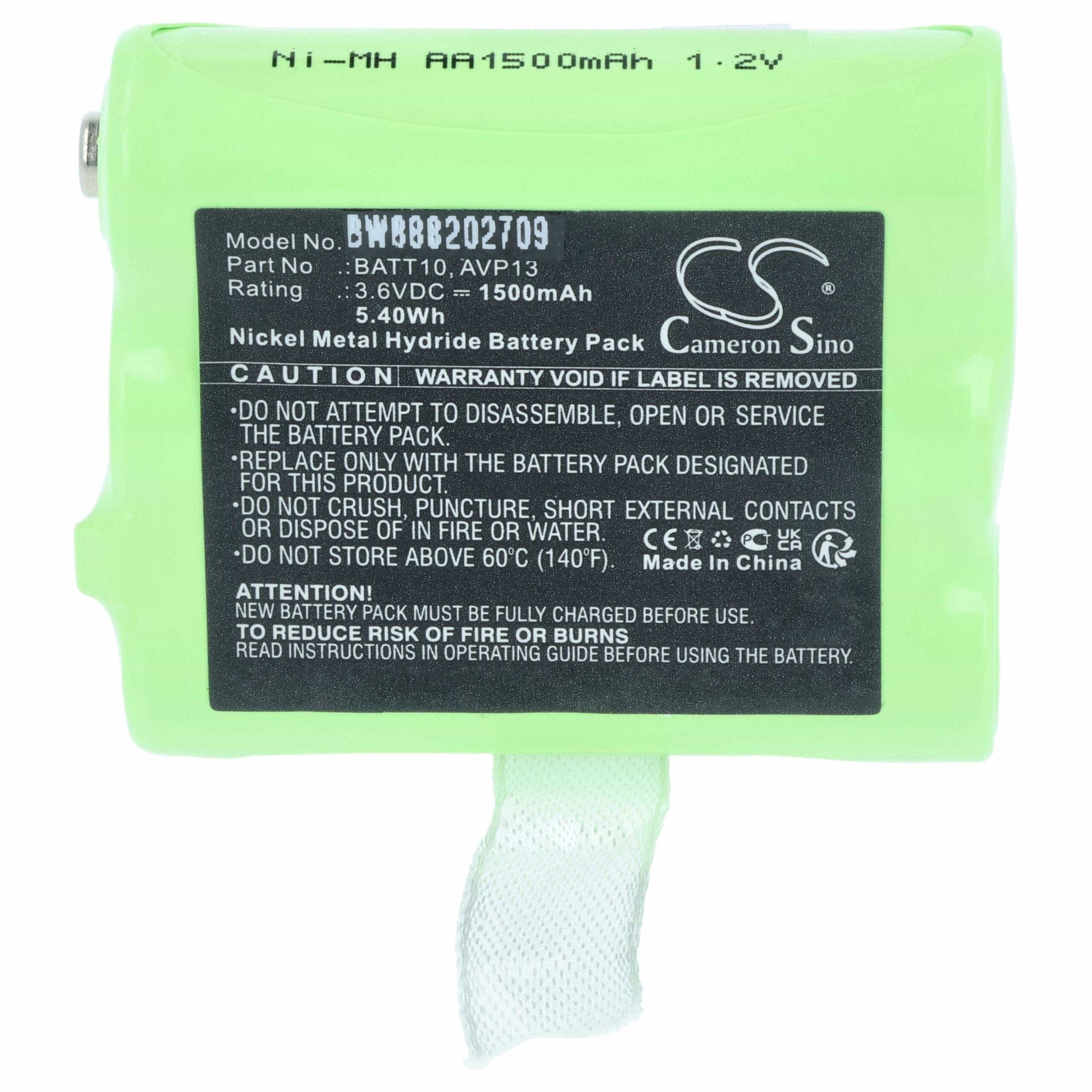 Bateria vhbw para Rádio Midland PB-X7, BATT10, AVP13 - 1500 mAh 3.6 V NiMH - Image 3