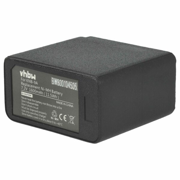 Bateria de Substituição vhbw para Rádios Kenwood KNB-11A, KNB-11N, KNB-12A - 1600 mAh 7.2 V NiMH