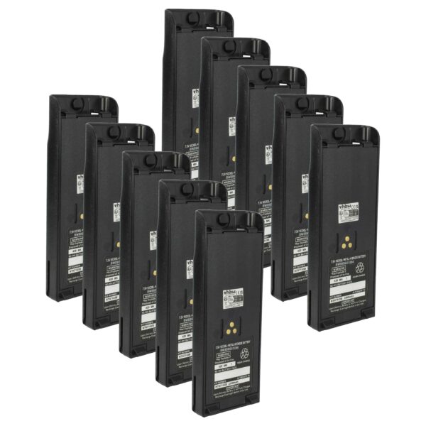 Bateria vhbw 10x para Motorola NTN7143, NTN7143CR, NTN7143B, NTN7143A - 2300 mAh 7.5 V NiMH com Clip de Cinto
