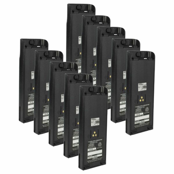 Bateria vhbw 10x para Motorola NTN7143, NTN7143CR, NTN7143B, NTN7143A - 2300 mAh 7.5 V NiMH com Clip de Cinto