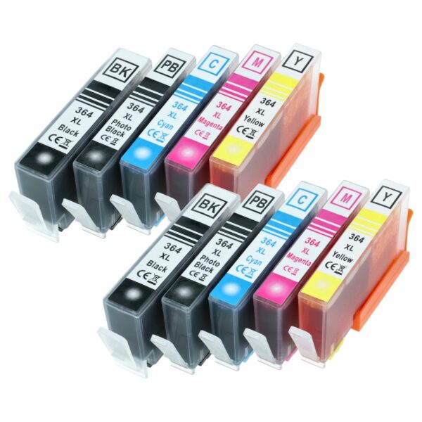 10x Cartuchos de Tinta para HP Deskjet 3070 - Preto + Cores (B/C/M/Y + Preto Foto)