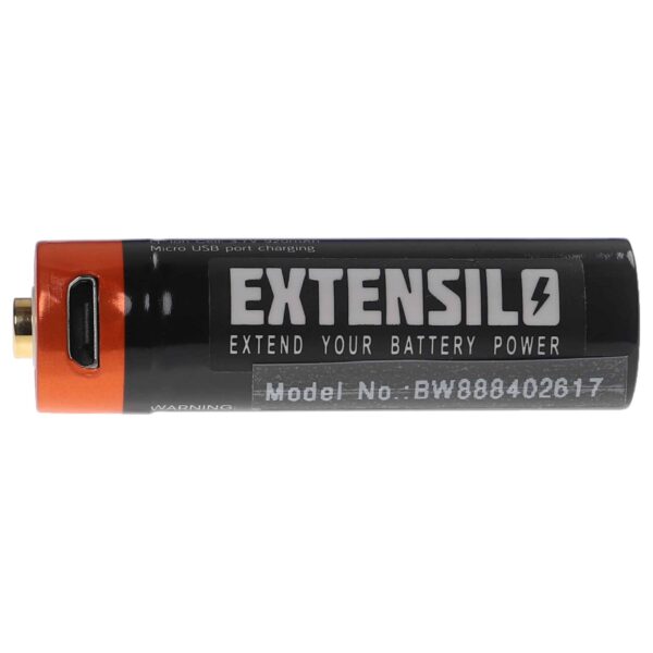 Bateria EXTENSILO AAA Micro 920 mAh 1.5 V Li-Ion com Conexão Micro-USB