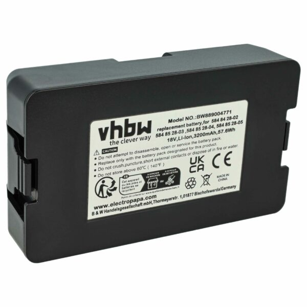 Bateria EXTENSILO compatível com Flymo 5902142-02, 5848228-01, 5848428-02 - 18 V 3.2 Ah Li-Ion