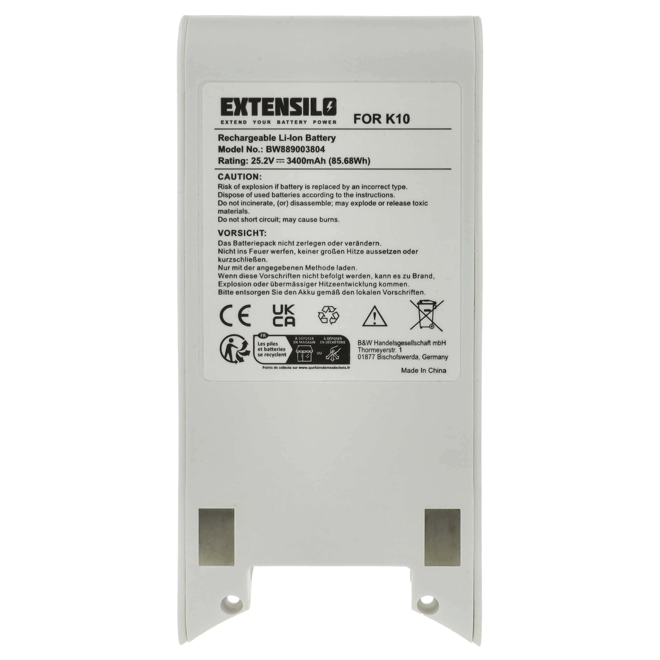 Bateria EXTENSILO para Xiaomi MJWXCQ04ZM (3400mAh, 25.2V) - Image 3